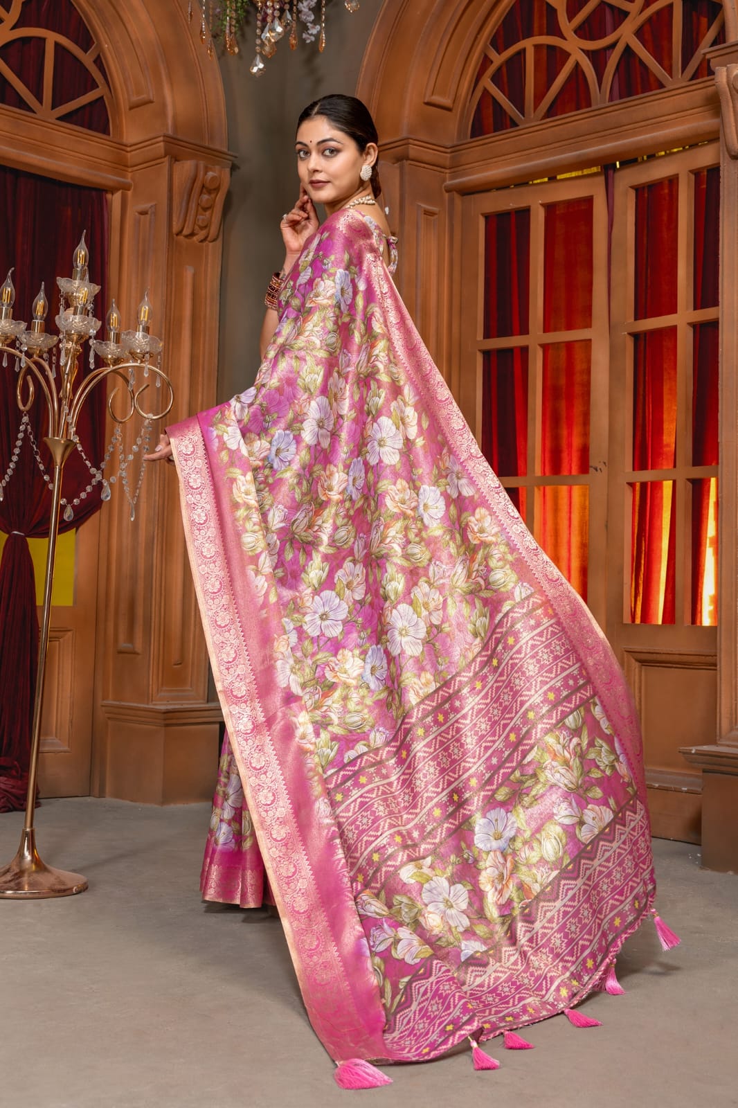 PREMIUM KANJIVARAM COTTON SILK JARI WEAVING WITH RICH JACQUARD BORDER*